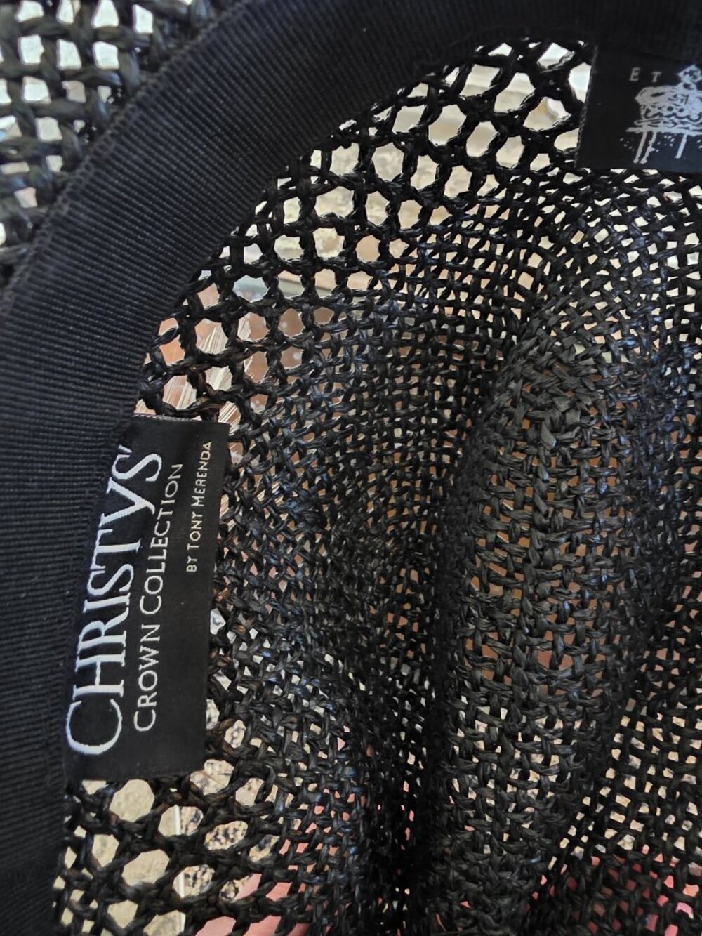 Christys’ Crown Collection Black Woven Fedora Feather Accent S/M Tony Merenda - Picture 4 of 6